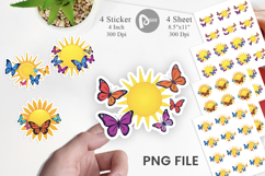 Sun with Butterfly Sticker Product Image 1