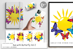 Digital Paper Sun with Butterfly Product Image 1