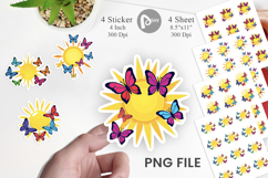 Sun with Butterfly Sticker Product Image 1