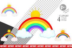 Sun and Rainbow Clipart Product Image 1