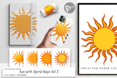Digital Paper Spiral Sun Product Image 1