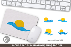 Mouse Pad Sun and Waves Product Image 1