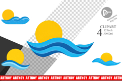 Sun and Waves Clipart Product Image 1