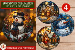 Snowman Stained Glass Suncatcher Bundle. Holiday Ornament Product Image 3