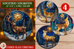 Christmas Deer Stained Glass Suncatcher. Holiday Ornament Product Image 1