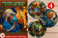 Christmas Angel Stained Glass Suncatcher.Holiday Ornament Product Image 1