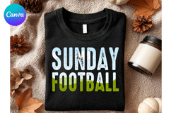 Sunday football Football Canva Frame Sport Distressed Shirt Product Image 1