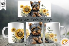Yorkshire Sunflower Mug Sublimation, Mug Wrap PNG Product Image 1