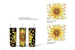 Sunflower 20 OZ Skinny Tumbler Wrap sublimation design PNG Product Image 2
