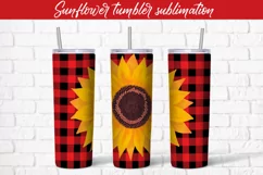 Tumbler sublimation sunflower buffalo plaid wrap 20 Oz Product Image 1