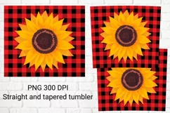 Tumbler sublimation sunflower buffalo plaid wrap 20 Oz Product Image 2
