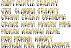 Sunflower Cheetah Names Bundle PNGs Only Product Image 1