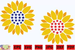 4th Of July Sunflower SVG | Patriotic Sunflower SVG |USA SVG Product Image 2