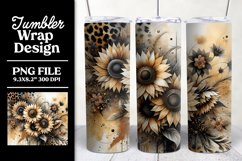 Sunflowers Tumbler Wrap Sublimation Design Product Image 1