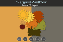 3D Layered Sunflower Product Image 3