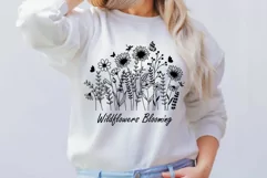 Wildflower Svg, Flower Svg, Sunflower svg Line Art. Product Image 5