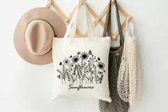 Wildflower Svg, Flower Svg, Sunflower svg Line Art. Product Image 7
