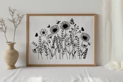 Wildflower Svg, Flower Svg, Sunflower svg Line Art. Product Image 8