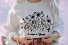 Wildflower Svg, Flower Svg, Sunflower svg Line Art. Product Image 3