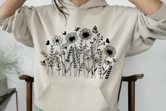 Wildflower Svg, Flower Svg, Sunflower svg Line Art. Product Image 6