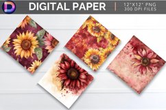 Sunflower Digital Paper Product Image 1