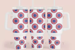 sunflower 4th of july 40oz tumbler sublimation full wrap high resolution transparant background