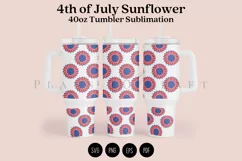 sunflower 4th of july 40oz tumbler sublimation full wrap high resolution transparant background
