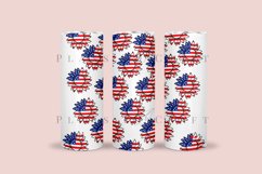 sunflower 4th of july skinny tumbler sublimation wrap with high resolution 300 DPI and transparant background perfect for 20oz and 30oz skinny tumbler