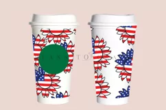 sunflower 4th of july starbucks 16oz hot cup wrap svg presized template for tumbler grande suitable for cricut and silhouette