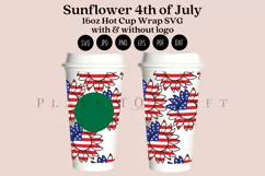 sunflower 4th of july starbucks 16oz hot cup wrap svg presized template for tumbler grande suitable for cricut and silhouette