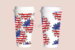 sunflower 4th of july starbucks 16oz hot cup wrap svg presized template for tumbler grande suitable for cricut and silhouette