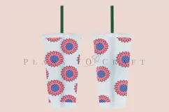 sunflower 4th of july starbucks 24oz cold cup wrap svg presized template for tumbler venti suitable for cricut and silhouette
