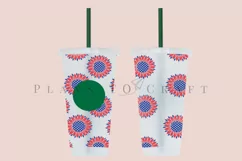 sunflower 4th of july starbucks 24oz cold cup wrap svg presized template for tumbler venti suitable for cricut and silhouette