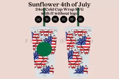 sunflower 4th of july starbucks 24oz cold cup wrap svg presized template for tumbler venti suitable for cricut and silhouette