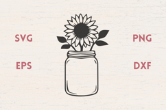 Sunflower and jar SVG Product Image 1