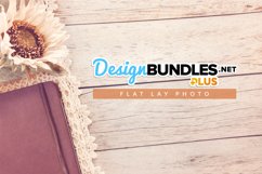 Sunflower and Leather Journal | Vintage Style Flat Lay Photo Product Image 1