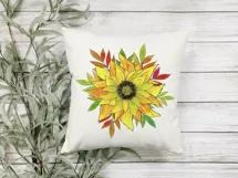 Sunflower Sublimation | Sunflower and Autumn Leaves | Fall Product Image 4
