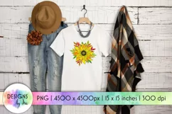 Sunflower Sublimation | Sunflower and Autumn Leaves | Fall Product Image 1