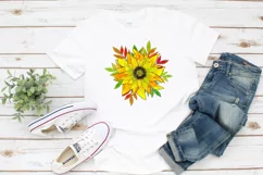 Sunflower Sublimation | Sunflower and Autumn Leaves | Fall Product Image 2
