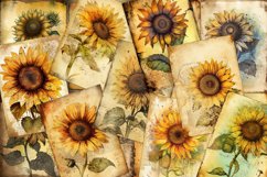 Sunflower ATC cards junk journal ephemera