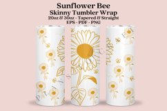 sunflower bees skinny tumbler sublimation design for 20oz and 30oz skinny tumbler sublimation wrap