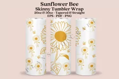 sunflower bees skinny tumbler sublimation design for 20oz and 30oz skinny tumbler sublimation wrap