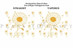 sunflower bees skinny tumbler sublimation design for 20oz and 30oz skinny tumbler sublimation wrap