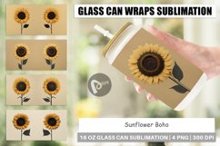 Glass Can Wraps Sunflower Boho Product Image 1