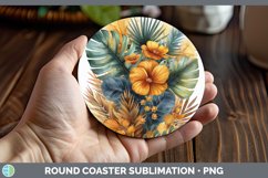 GorgeousSunflower Boho Round Coaster design.