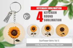 Keychain Sunflower Boho Product Image 1