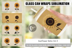 Glass Can Wraps Sunflower Boho Product Image 1