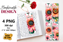 Sunflower Bookmark printable design. Book quote Product Image 1