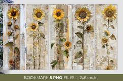 junk journal Sunflower Bookmarks, flower bookmark Product Image 1