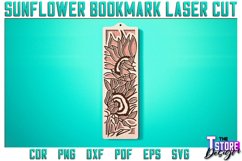 Sunflower Bookmark Laser Cut SVG | Bookmark Laser Cut SVG Product Image 1